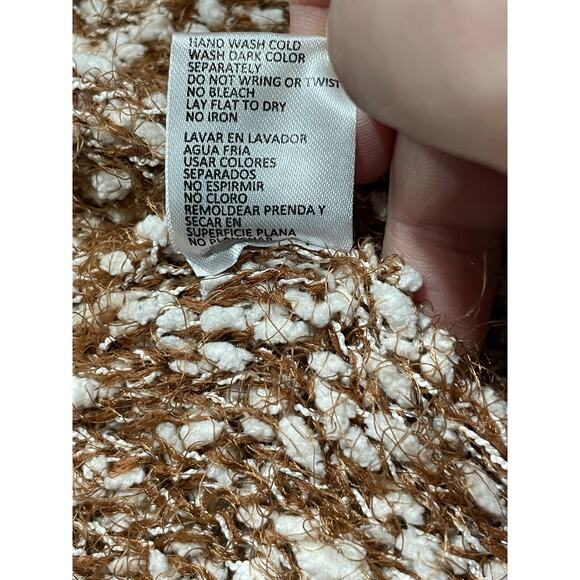 Poof Apparel Women's Large Fuzzy Open Cardigan Long Sleeve Sweater Hoodie orange - Picture 10 of 11